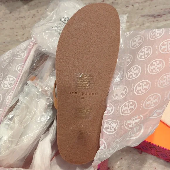Tory Burch Tan Shearling Sandals